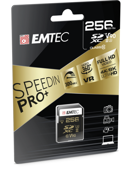 EMTEC SD XCII 256GB 300MB/270MB UHS-II U3 CL.10 V90 4K/8K ULTRA PRO+