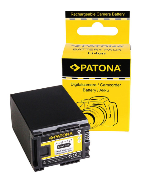 PATONA BATTERY CANON BP-827 FS10 FS100 FS11 FS200 FS21 FS21 FS22 IVIS FS10