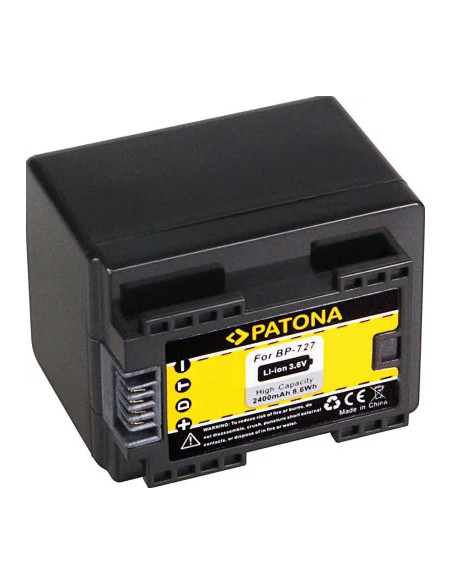 PATONA BATTERY CANON BP-727 CANON HR36 HF38 HF306 HFR46 HF48 HF406