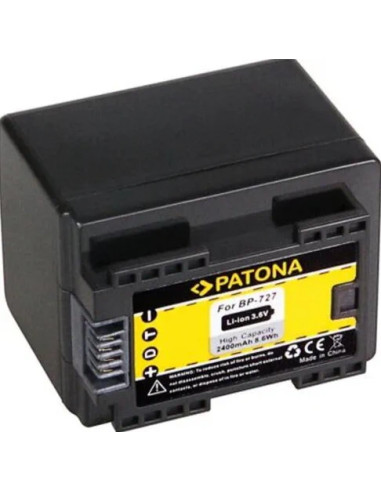 PATONA BATTERY CANON BP-727 CANON HR36 HF38 HF306 HFR46 HF48 HF406