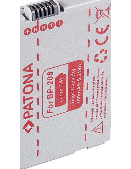 PATONA BATTERY CANON BP208 BP-308 BP-315 DC10 DC20 DC21 DC40 DC50 DC95