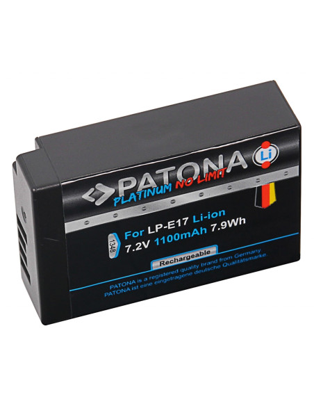 PATONA PLATINUM BATTERY FULLY DECODED CANON LP-E17 EOS 200D 750D 760D 8000D KISS X8I REBEL