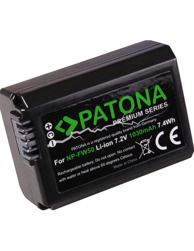 PATONA PREMIUM BATTERY SONY NP-FW50 NEX-3 NEX.3C NEX-5 NEX.5A NEX-7