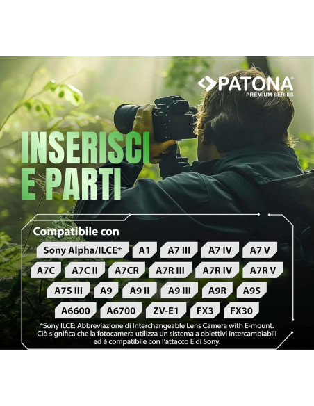 PATONA PREMIUM BATTERY SONY NP-FZ100 HVR-Z1C HVR-V1C FX7E NEX-FS100