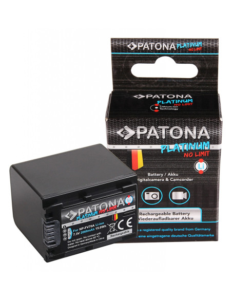 PATONA BATTERY PLATINUM SONY NP-FV70 FDR-AX40 FDR-AX45 FDR-CX680 NEX-VG30