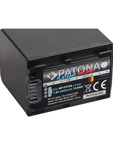 PATONA BATTERY PLATINUM SONY NP-FV70 FDR-AX40 FDR-AX45 FDR-CX680 NEX-VG30