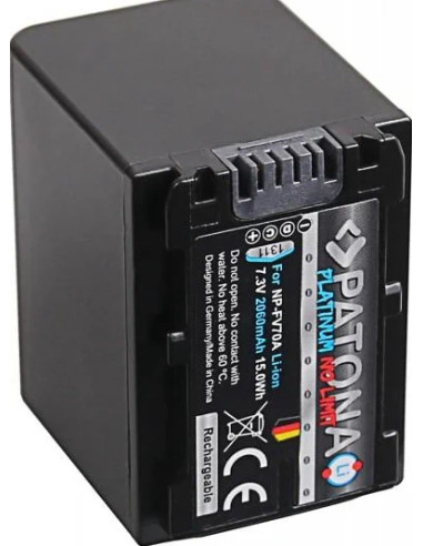 PATONA BATTERY PLATINUM SONY NP-FV70 FDR-AX40 FDR-AX45 FDR-CX680 NEX-VG30