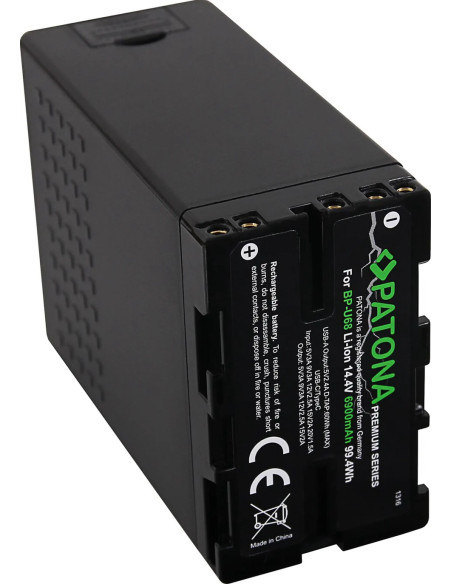 PATONA BATTERY PREMIUM SONY BP-U68 BP-U65 BP-U60 6900MAH+USB-PORTS FOR PD-CHARGER USB-C/USB