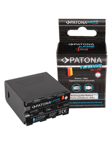 PATONA PLATINUM BATTERY F. SONY NP-F970 CON LCD INCL. POWERBANK 5V/2A USB OUTPUT 10050MAH MICRO USB AND USB-C INPUT