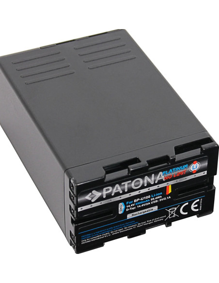 PATONA PLATINUM BATTERY AKKU BP-U100 PER SONY PMW-EX1 EX3 F3 F3K F3L FX5 FX7 FX9 PMW-150 MIT 2X D-TAP