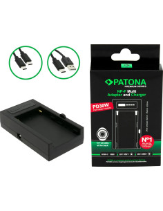 PATONA PREMIUM MULTI ADAPTER AND CHARGER FOR SONY NP-F SERIES PD30W USB-C DC5521/DC5525 DC8V/12V WITH 1/4 INCH THREAD 2