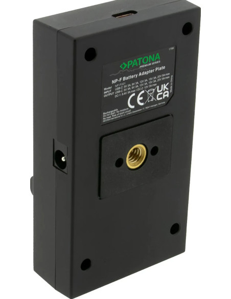 PATONA PREMIUM MULTI ADAPTER AND CHARGER FOR SONY NP-F SERIES PD30W USB-C DC5521/DC5525 DC8V/12V WITH 1/4 INCH THREAD