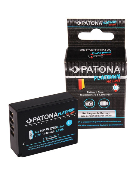 PATONA PLATINUM BATTERY FUJI NP-W126S HS33 EXR FUJIFILM FUJI FINEPIX -PRO 1 HS30 EXR FUJI X-T3, VPB-XT3