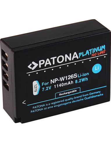 PATONA PLATINUM BATTERY FUJI NP-W126S HS33 EXR FUJIFILM FUJI FINEPIX -PRO 1 HS30 EXR FUJI X-T3, VPB-XT3