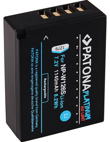 PATONA PLATINUM BATTERY FUJI NP-W126S HS33 EXR FUJIFILM FUJI FINEPIX -PRO 1 HS30 EXR FUJI X-T3, VPB-XT3