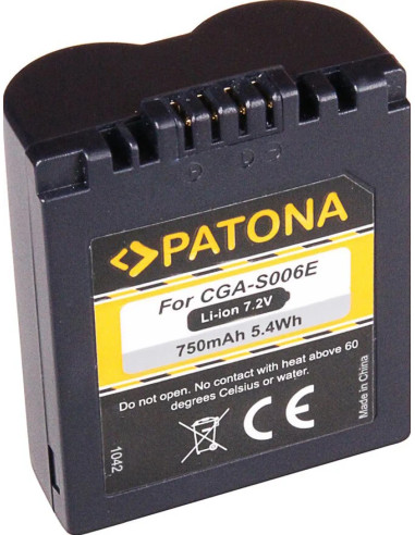 PATONA BATTERY PANASONIC LUMIX DMC-FZ50, FZ7, FZ8 CGR-S006