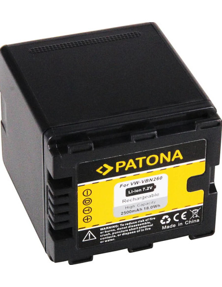 PATONA BATTERY PANASONIC HDC-SD800 SD900 SD909 TM900 HS900 VW-VBN260