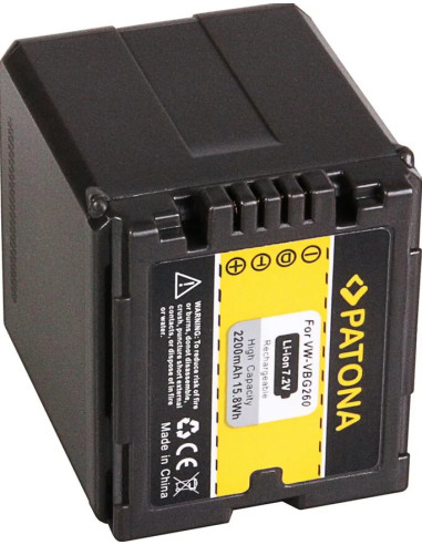 PATONA BATTERY PANASONIC VW-VBG260 COMPATIBLE TO VW-VBG070 VW-VBG130