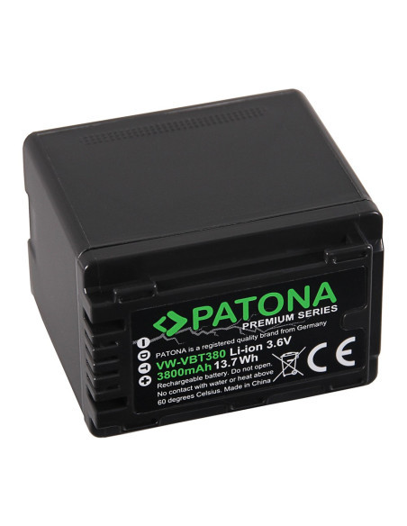 PATONA PREMIUM BATTERY PANASONIC VW-VBT380 HC-V750EB W580 V550EB