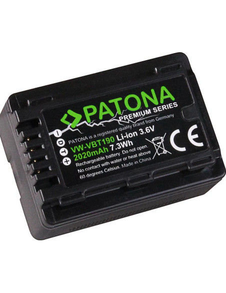 PATONA PREMIUM BATTERY PANASONIC VW-VBT190 HC-V757 V777 VX878 WX979