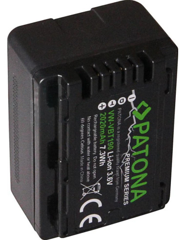 PATONA PREMIUM BATTERY PANASONIC VW-VBT190 HC-V757 V777 VX878 WX979