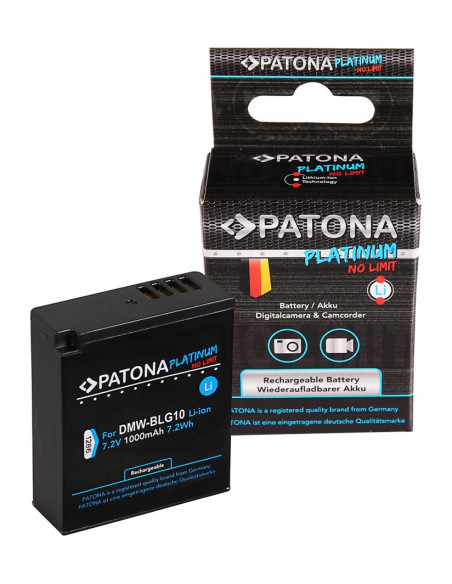 PATONA PLATINUM BATTERY PANASONIC DMW-BLG10, DMW-BLE9,, DMC-GF3, DMC-LX85, DMC-LX100