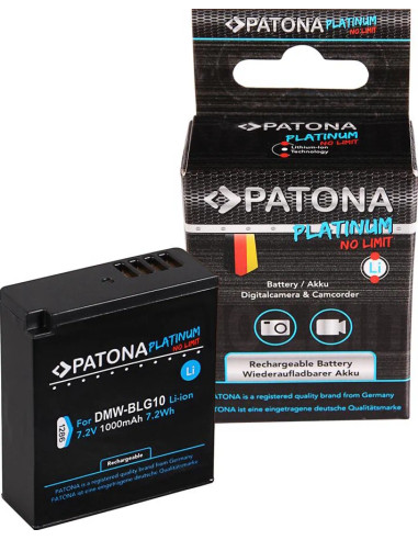 PATONA PLATINUM BATTERY PANASONIC DMW-BLG10, DMW-BLE9,, DMC-GF3, DMC-LX85, DMC-LX100