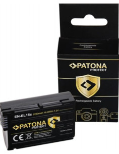PATONA PROTECT BATTERY NIKON Z5 Z6 Z7 D500 D800 D850 D7000 D7100 D7200 VFB12802 EN-EL15C 2