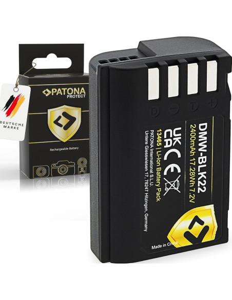 PATONA PROTECT BATTERY PANASONIC DMW-BLK22 DC-S5 G9 GH5 GH5S