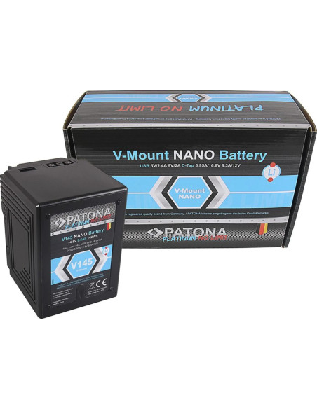 PATONA PLATINUM NANO V145 V-MOUNT 142WH SONY DSR 600P 650P 652P HDW 800P PDW 850 BP-150W RED ARRI
