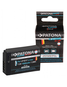 PATONA PLATINUM BATTERY WITH USB-C INPUT F. CANON LP-E17 EOS RP 77D 200D 750D 760D 8000D KISS X8I M3 REBEL REBEL T6I