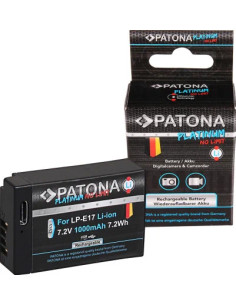 PATONA PLATINUM BATTERY WITH USB-C INPUT F. CANON LP-E17 EOS RP 77D 200D 750D 760D 8000D KISS X8I M3 REBEL REBEL T6I 2