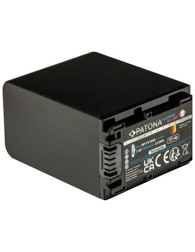 Batteria Platinum con Input USB-C per Sony NP-FV100