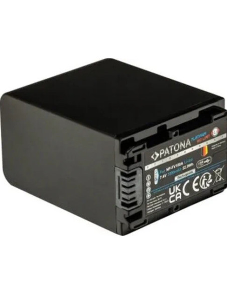 Batteria Platinum con Input USB-C per Sony NP-FV100