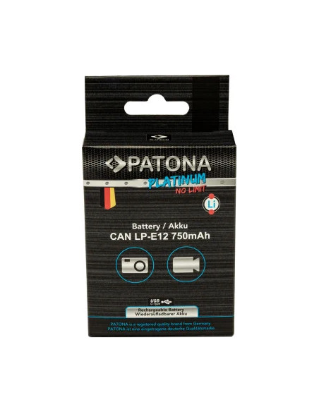 PATONA PLATINUM BATTERY WITH USB-C INPUT FOR CANON LP-E12 EOS 100D EOS-M50 EOS-100D