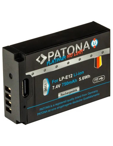 PATONA PLATINUM BATTERY WITH USB-C INPUT FOR CANON LP-E12 EOS 100D EOS-M50 EOS-100D