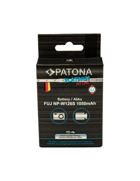 PATONA PLATINUM BATTERY WITH USB-C INPUT FOR FUJI NP-W126S FUJIFILM X-H1 FUJIFILM X-PRO3 FUJIFILM X-T100