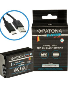 PATONA PLATINUM BATTERY WITH USB-C INPUT FOR NIKON EN-EL25 NIKON ZFC NIKON Z50 NIKON Z30 2