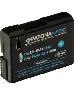 PATONA PLATINUM BATTERY WITH USB-C INPUT FOR NIKON NIKON EN-EL14 D3100 D5100 P7000 2