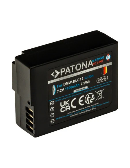 PATONA PLATINUM BATTERY WITH USB-C INPUT FOR PANASONIC DMW-BLC12 FZ2000 FZ300 GX8 G81 GH2