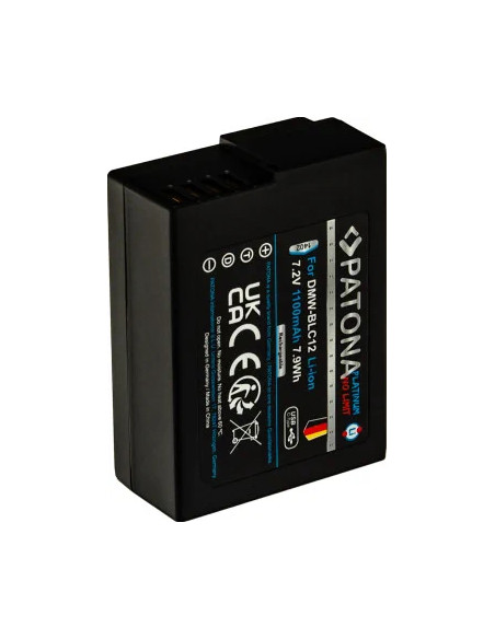 PATONA PLATINUM BATTERY WITH USB-C INPUT FOR PANASONIC DMW-BLC12 FZ2000 FZ300 GX8 G81 GH2