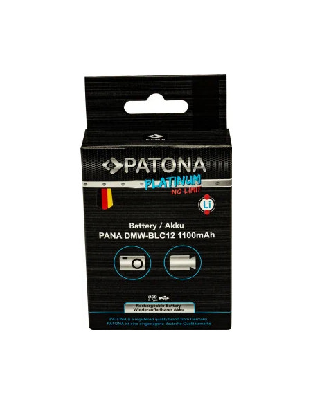 PATONA PLATINUM BATTERY WITH USB-C INPUT FOR PANASONIC DMW-BLC12 FZ2000 FZ300 GX8 G81 GH2