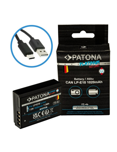 PATONA PLATINUM BATTERY WITH USB-C INPUT FOR CANON LP-E10 LPE10 EOS1100D EOS 1100D