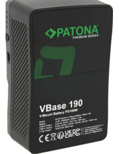 PATONA PREMIUM V-MOUNT BATTERIA VBASE 190WH PD100W USB-C USB-A D-TAP HARD CASE 2