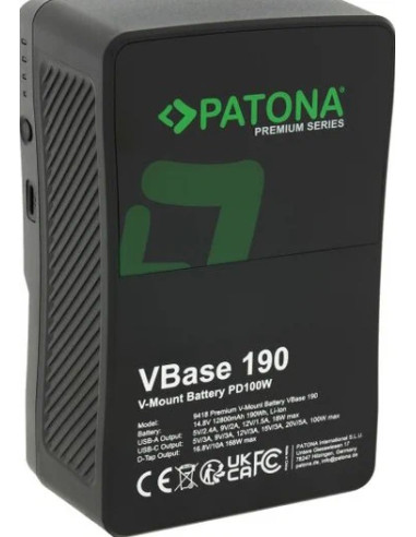 Premium V-Mount VBase 190 PD100W 190Wh