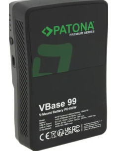PATONA PREMIUM V-MOUNT BATTERIA VBASE 99WH PD 100W USB-C USB-A D-TAP HARD CASE 2