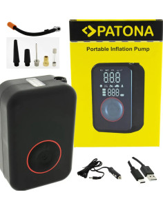 PATONA ELECTRIC AIR PUMP 10.3BAR 150PSI PORTABLE BATTERY COMPRESSOR LED LIGHT SOS LIGHT POWER BANK FOR CAR E-BIKE MOTORCYCLE INC 2