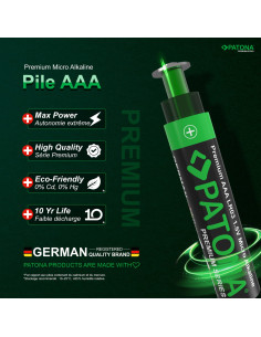PATONA PREMIUM 10 PIECES ALKALINE AAA MICRO LR03 BATTERY