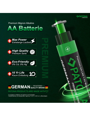 PATONA PREMIUM 10 PIECES ALKALINE AA MIGNON LR06 BATTERY