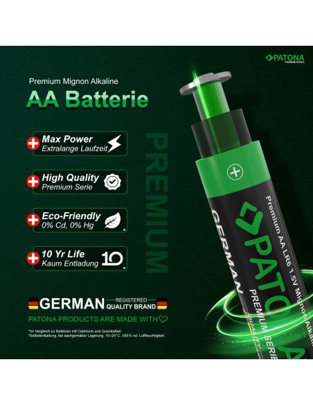 PATONA PREMIUM 10 PIECES ALKALINE AA MIGNON LR06 BATTERY